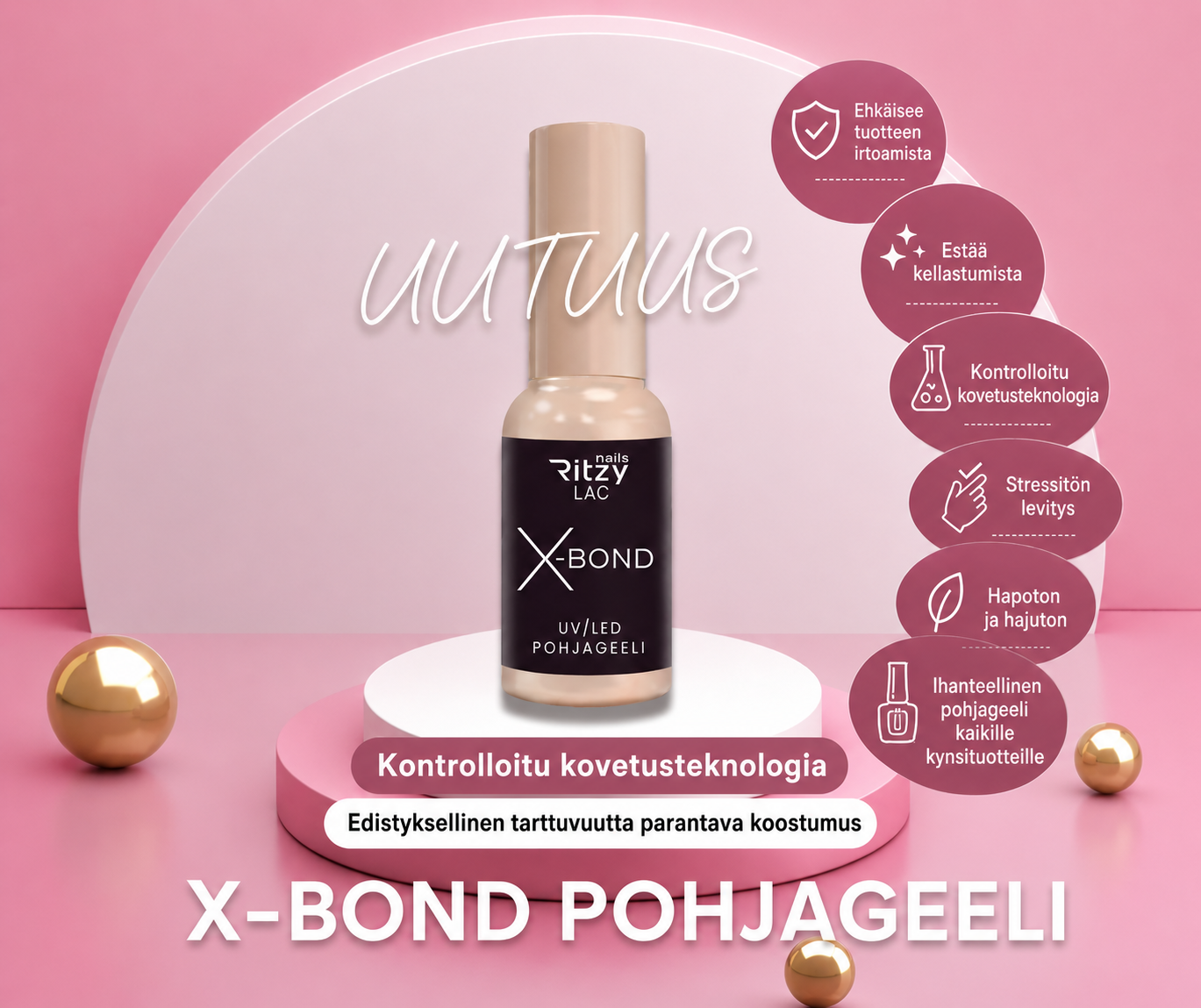 Ritzy Nails NEW X-BOND Base gel, 9 ml Uv/Led - Image 2