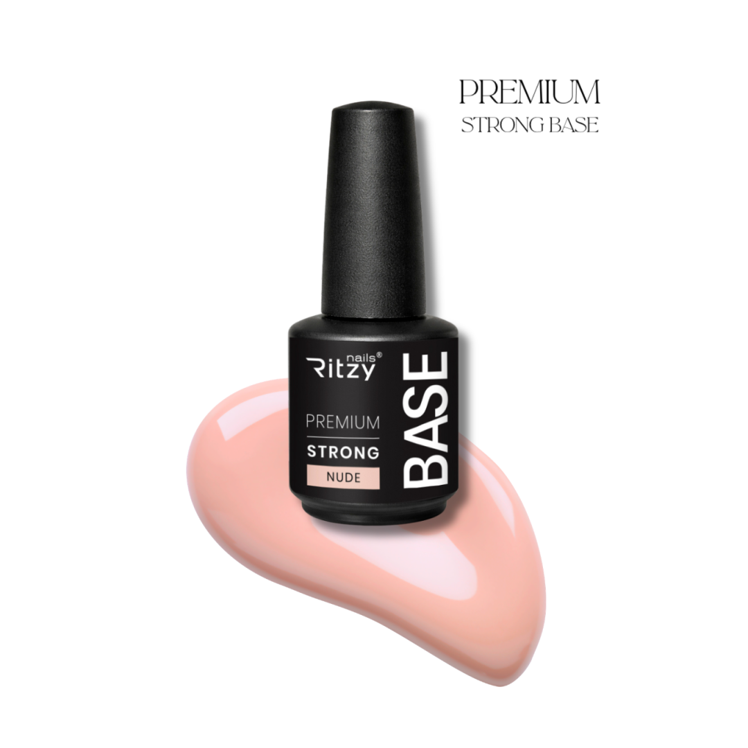 Ritzy Nails PREMIUM STRONG Rubber Base NUDE pohjageeli, 15 ml